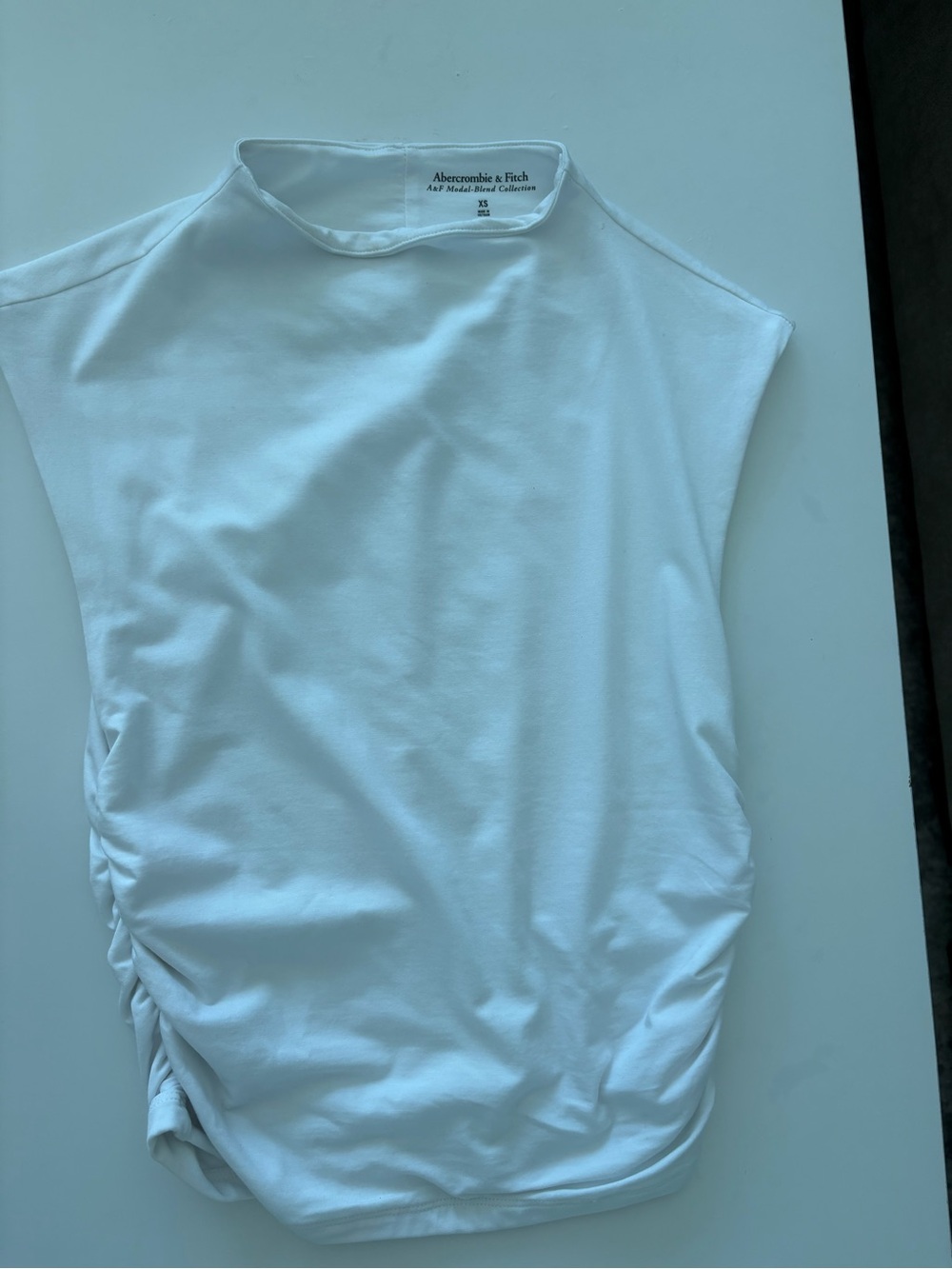 Abercrombie & Fitch White Modal-Blend Crew Tank
